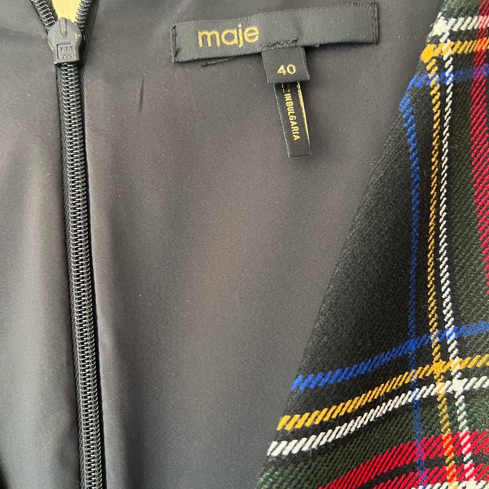 Maje Plaid Print V-Neck Romper - Picture 8 of 11